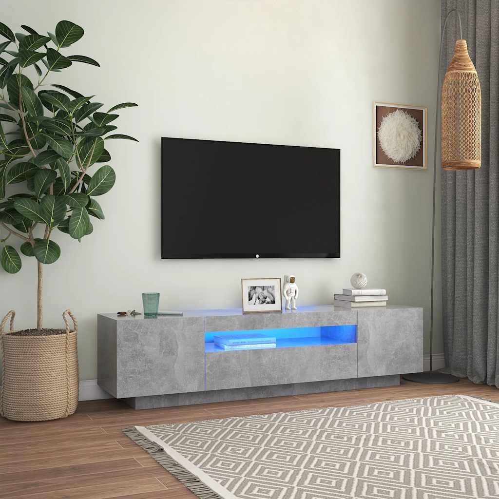 8720286218419_m_en_hd_1 vidaXL TV Cabinet with LED Lights Concrete Grey 160x35x40 cm - Image 1