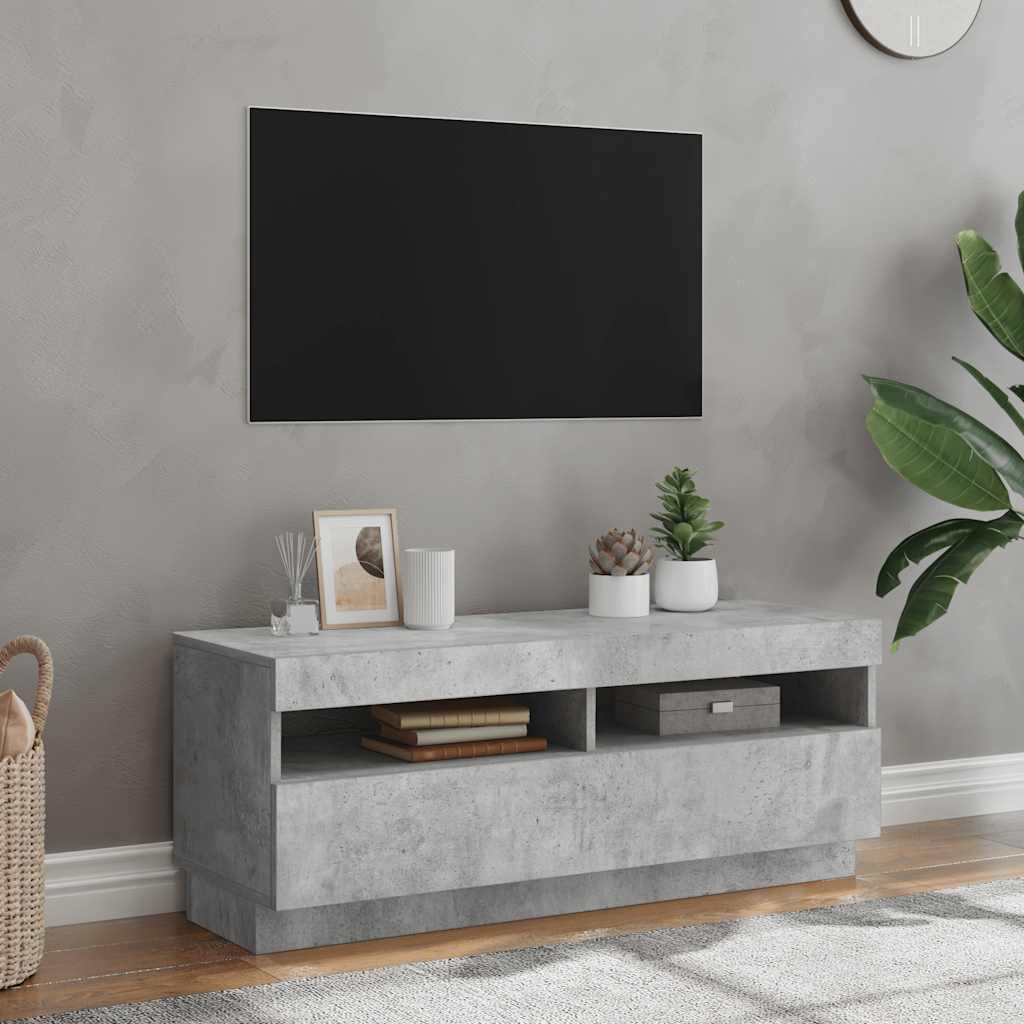 8720286218686_m_en_hd_1 vidaXL TV Cabinet with LED Lights Concrete Grey 100x35x40 cm - Image 1