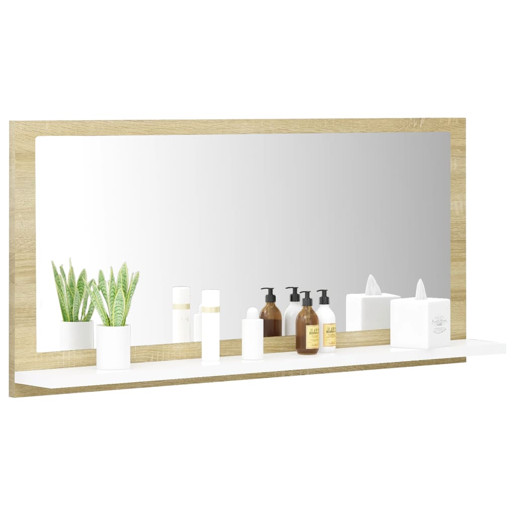 8720286218969_g_en_hd_2 vidaXL Bathroom Mirror White and Sonoma Oak 80x10.5x37 cm Engineered Wood - Image 4