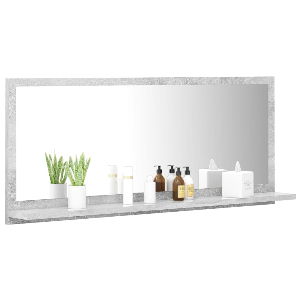 8720286219041_g_en_hd_1 vidaXL Bathroom Mirror Concrete Grey 90x10.5x37 cm Engineered Wood - Image 3