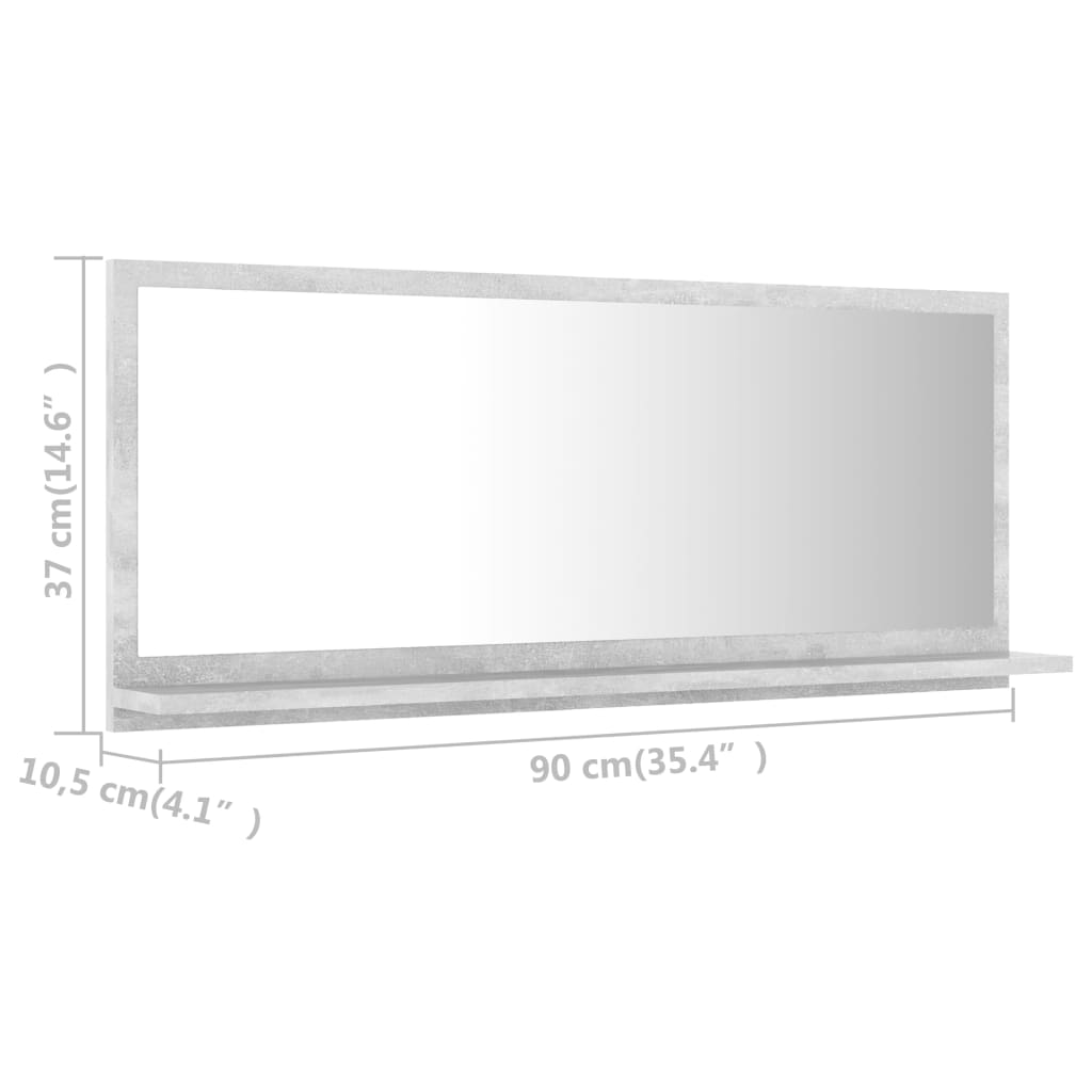 8720286219041_g_en_hd_5 vidaXL Bathroom Mirror Concrete Grey 90x10.5x37 cm Engineered Wood - Image 7