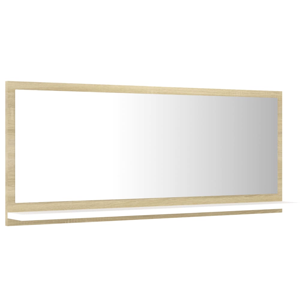 8720286219058_g_en_hd_3 vidaXL Bathroom Mirror White and Sonoma Oak 90x10.5x37 cm Engineered Wood - Image 5