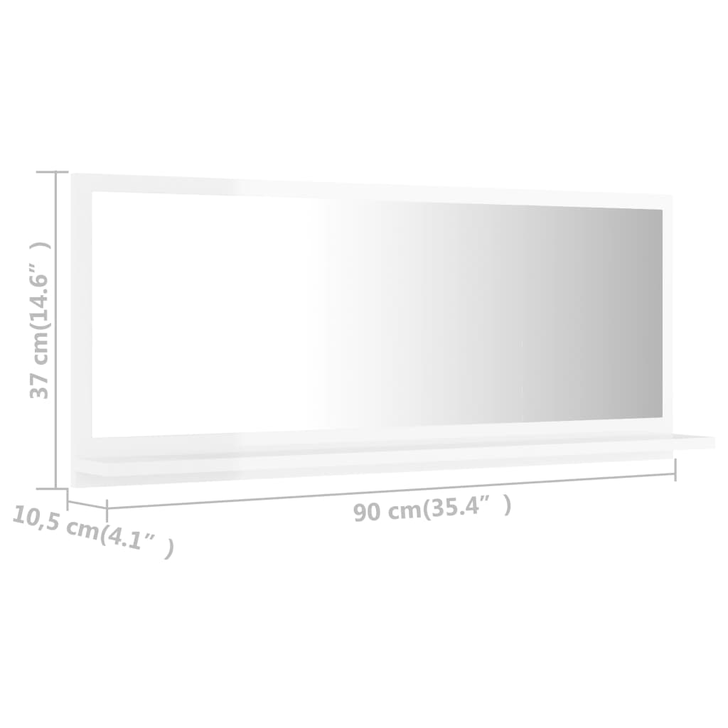 8720286219065_g_en_hd_5 vidaXL Bathroom Mirror High Gloss White 90x10.5x37 cm Engineered Wood - Image 7