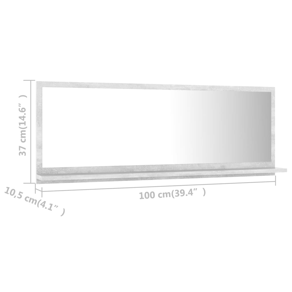 8720286219133_g_en_hd_5 vidaXL Bathroom Mirror Concrete Grey 100x10.5x37 cm Engineered Wood - Image 7