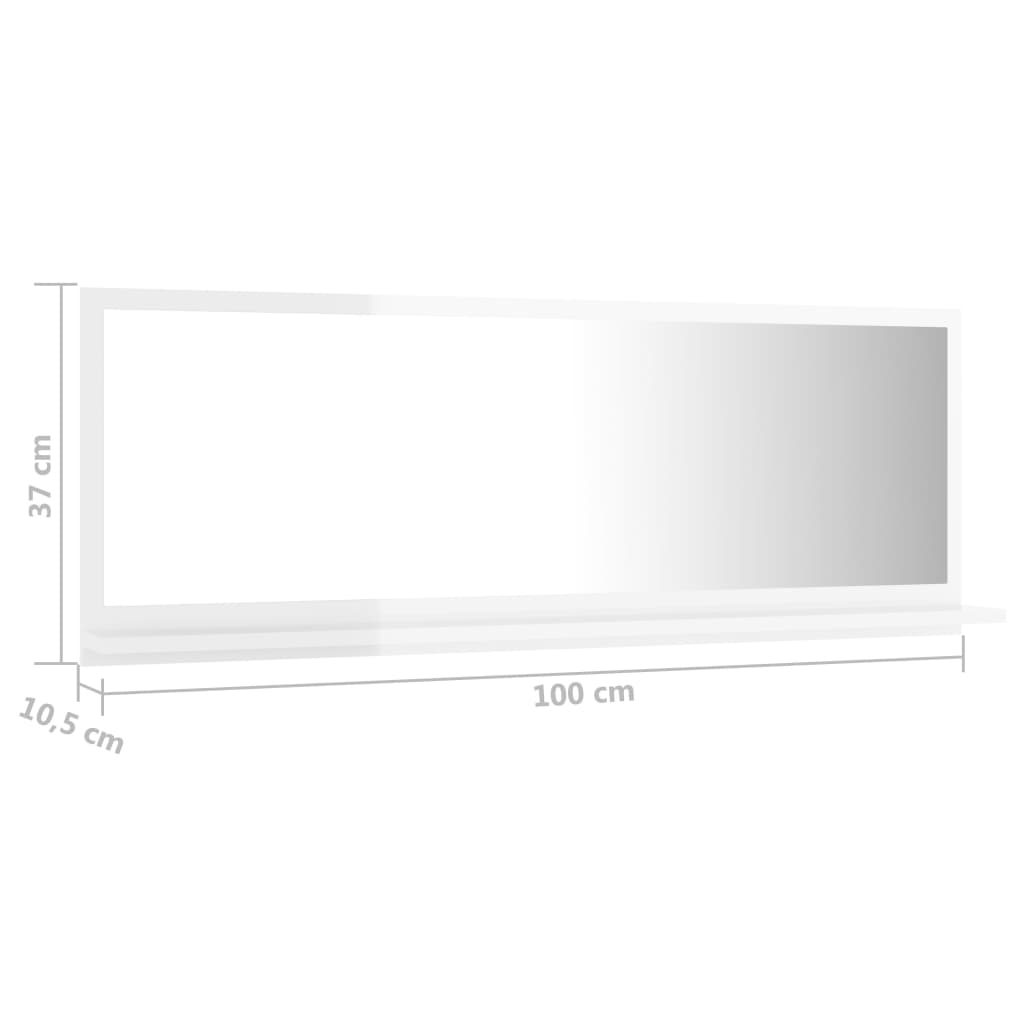 8720286219157_g_en_hd_5 vidaXL Bathroom Mirror High Gloss White 100x10.5x37 cm Engineered Wood - Image 7