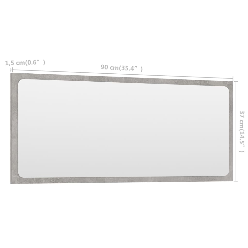 8720286219461_g_en_hd_3 vidaXL Bathroom Mirror Concrete Grey 90x1.5x37 cm Engineered Wood - Image 5