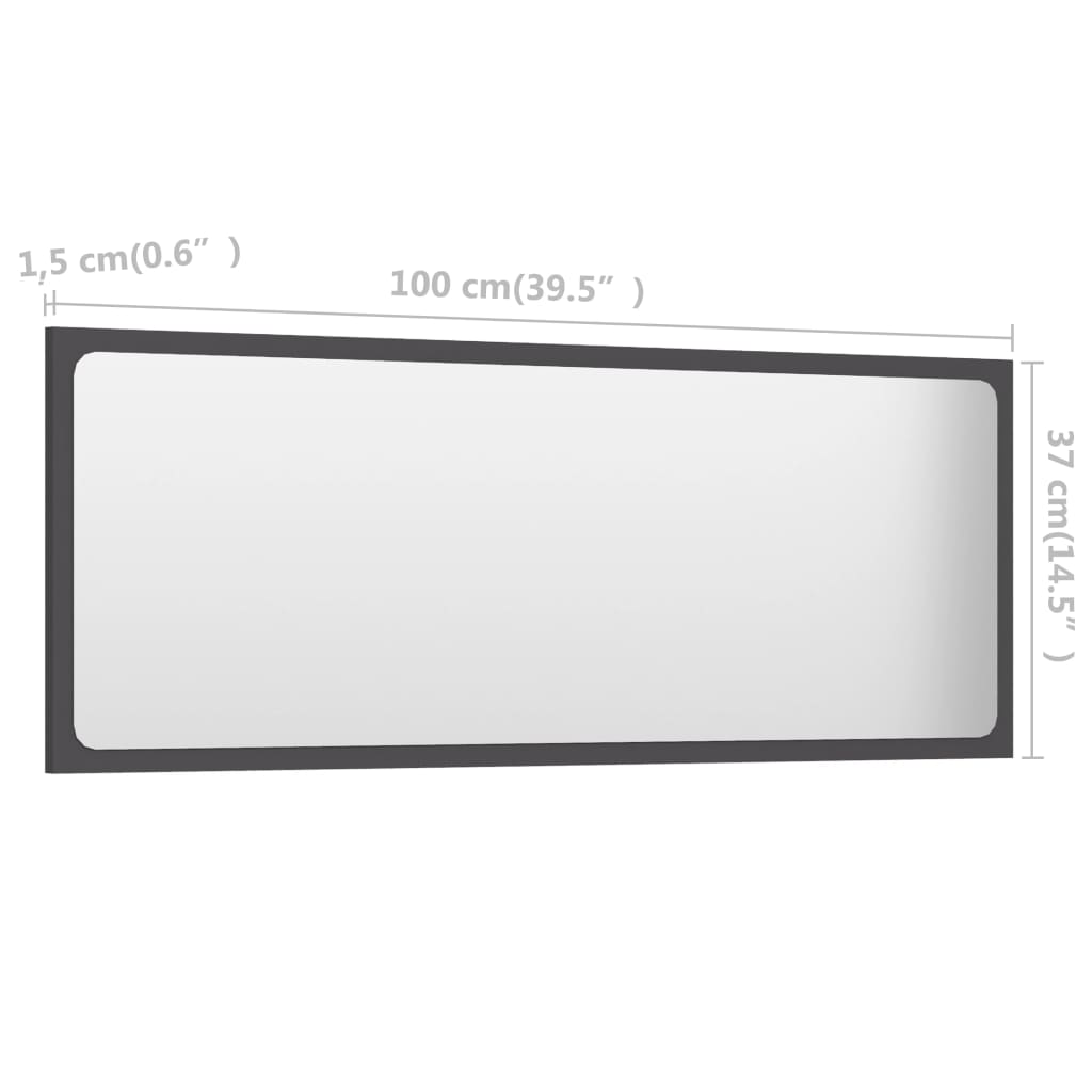 8720286219522_g_en_hd_3 vidaXL Bathroom Mirror Grey 100x1.5x37 cm Engineered Wood - Image 5