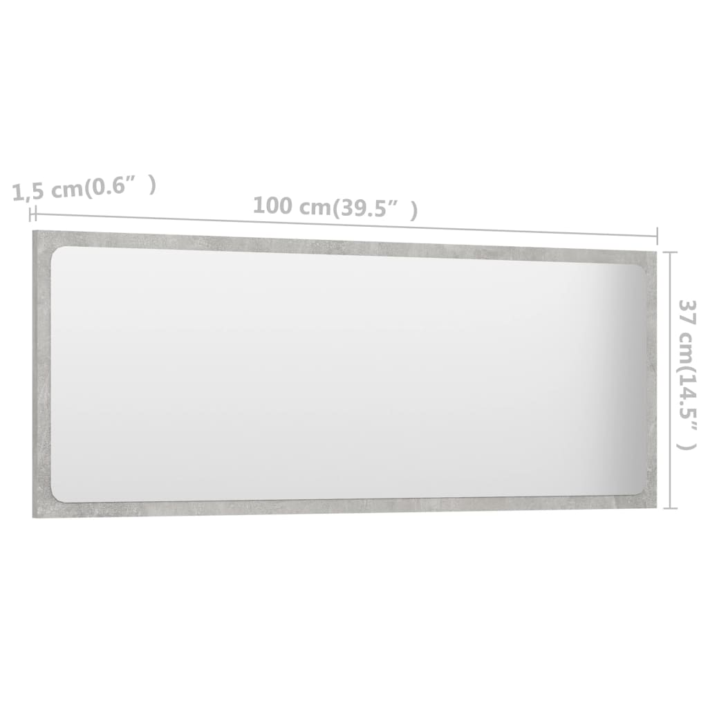 8720286219546_g_en_hd_3 vidaXL Bathroom Mirror Concrete Grey 100x1.5x37 cm Engineered Wood - Image 5