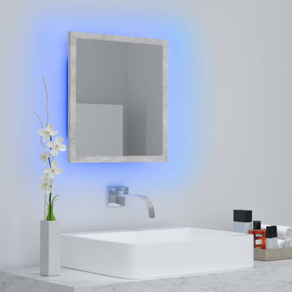8720286220979_g_en_hd_4 vidaXL LED Bathroom Mirror Concrete Grey 40x8.5x37 cm Acrylic - Image 6