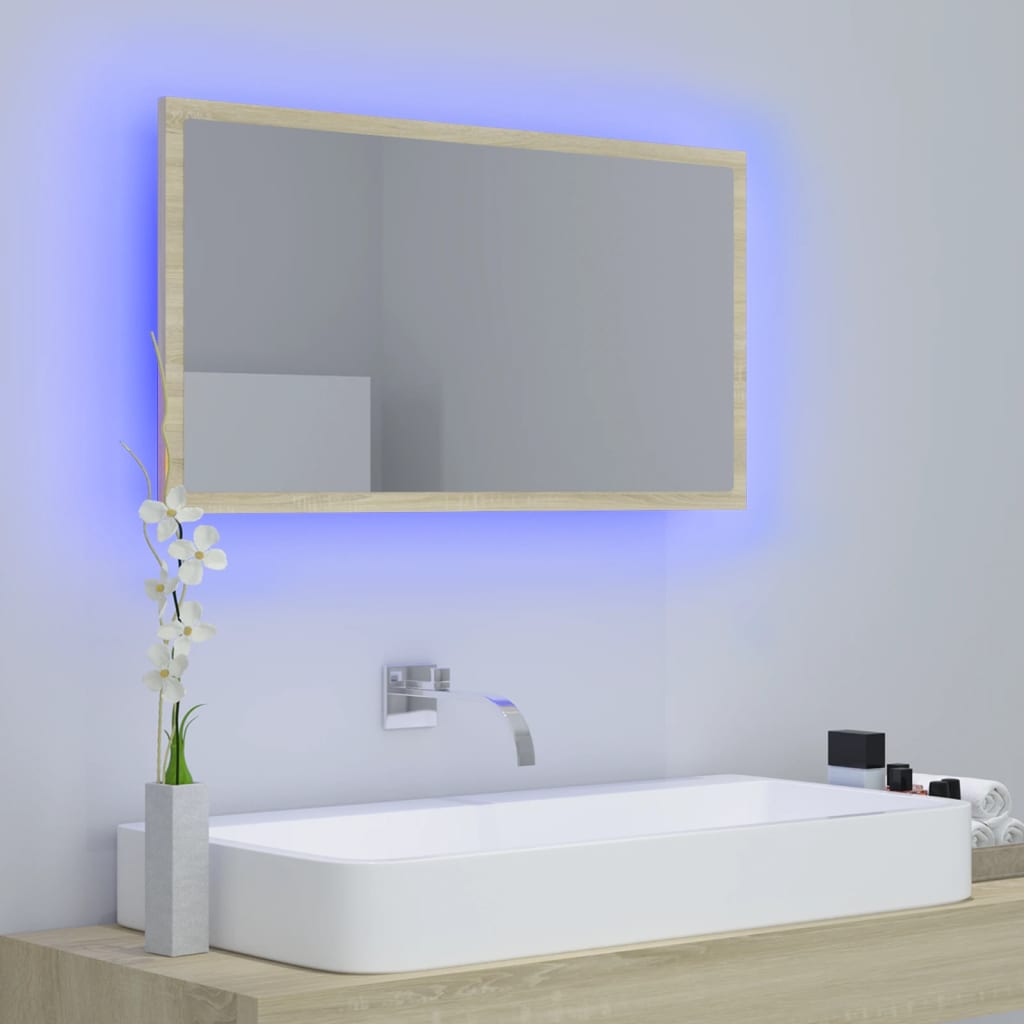8720286221129_g_en_hd_1 vidaXL LED Bathroom Mirror Sonoma Oak 80x8.5x37 cm Acrylic - Image 3