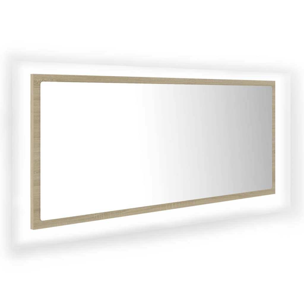 8720286221280_a_en_hd_1 vidaXL LED Bathroom Mirror Sonoma Oak 100x8.5x37 cm Acrylic - Image 2