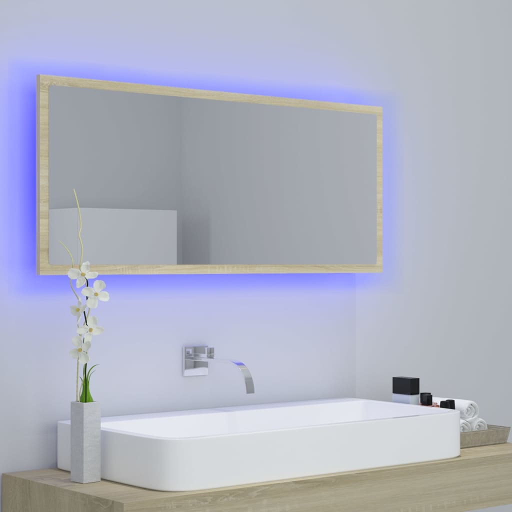 8720286221280_g_en_hd_1 vidaXL LED Bathroom Mirror Sonoma Oak 100x8.5x37 cm Acrylic - Image 3