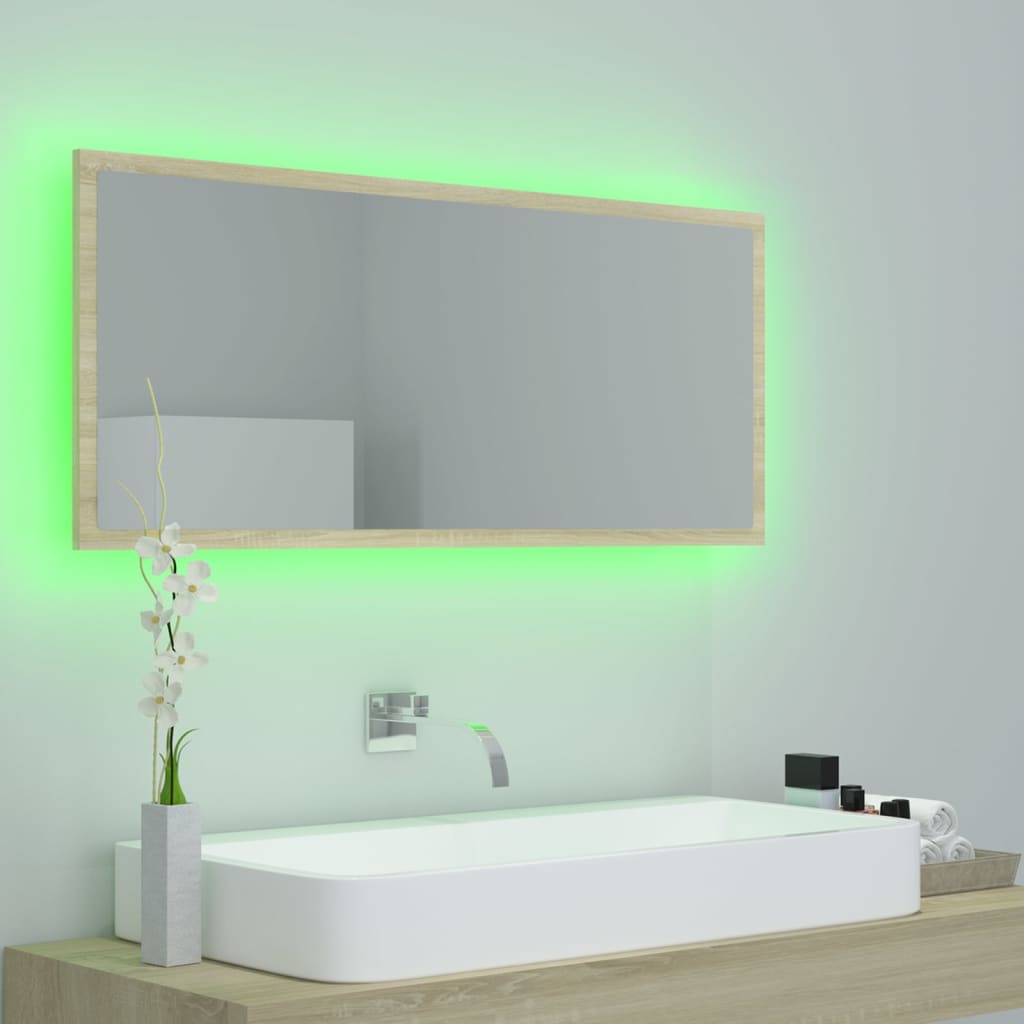 8720286221280_g_en_hd_2 vidaXL LED Bathroom Mirror Sonoma Oak 100x8.5x37 cm Acrylic - Image 4