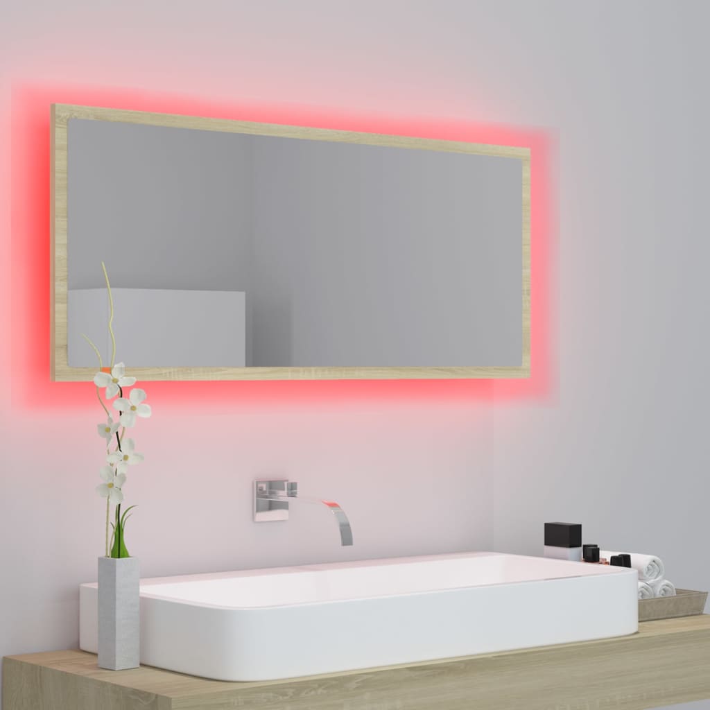 8720286221280_g_en_hd_3 vidaXL LED Bathroom Mirror Sonoma Oak 100x8.5x37 cm Acrylic - Image 5