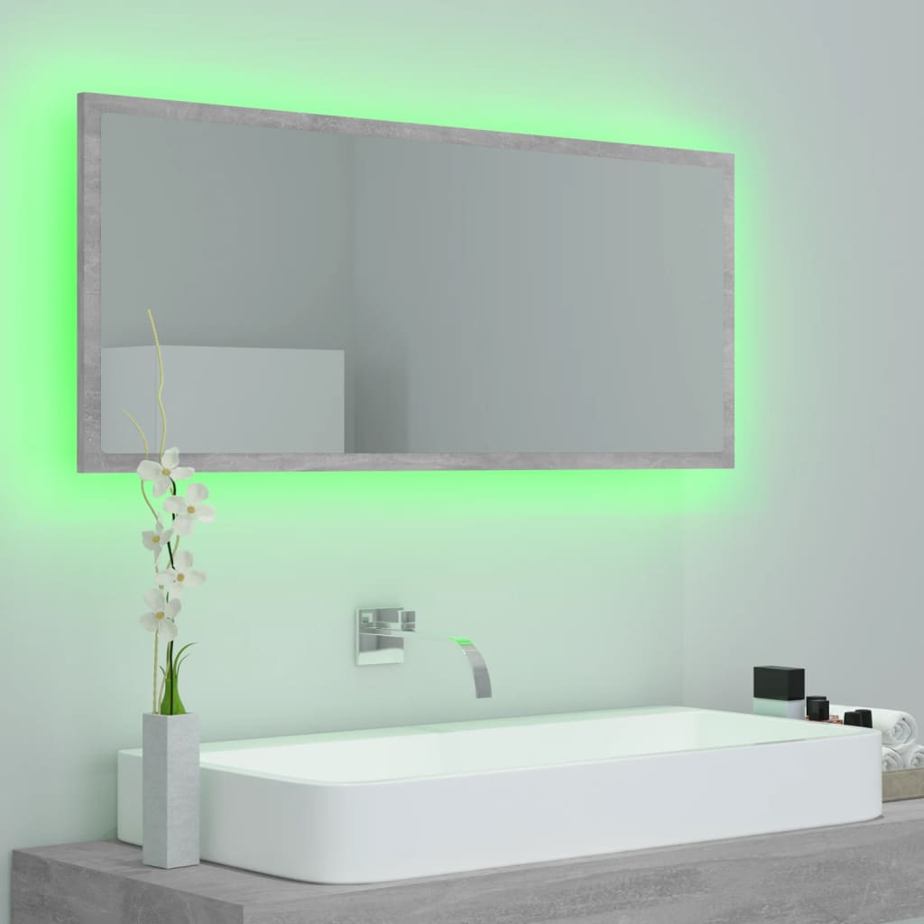 8720286221297_g_en_hd_2 vidaXL LED Bathroom Mirror Concrete Grey 100x8.5x37 cm Acrylic - Image 4