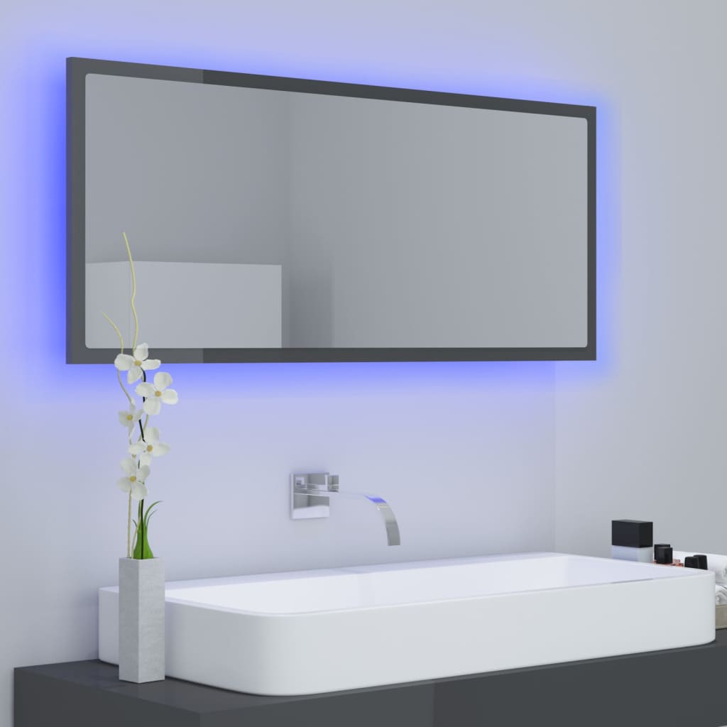 8720286221327_g_en_hd_1 vidaXL LED Bathroom Mirror High Gloss Grey 100x8.5x37 cm Acrylic - Image 3