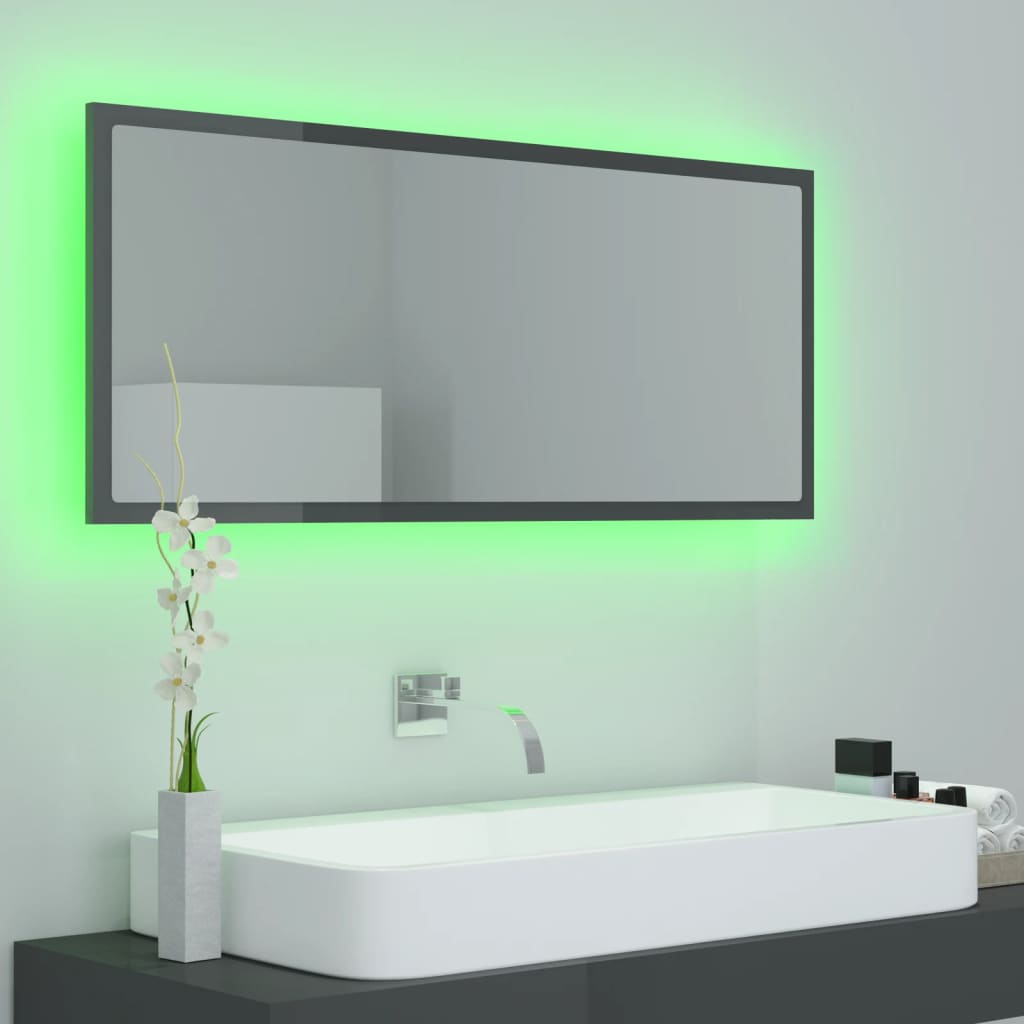 8720286221327_g_en_hd_2 vidaXL LED Bathroom Mirror High Gloss Grey 100x8.5x37 cm Acrylic - Image 4