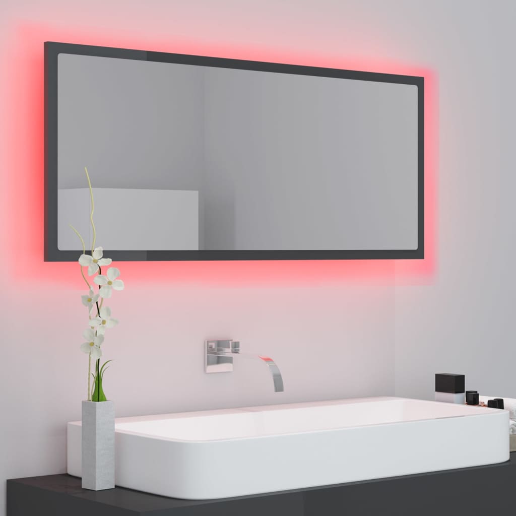 8720286221327_g_en_hd_3 vidaXL LED Bathroom Mirror High Gloss Grey 100x8.5x37 cm Acrylic - Image 5