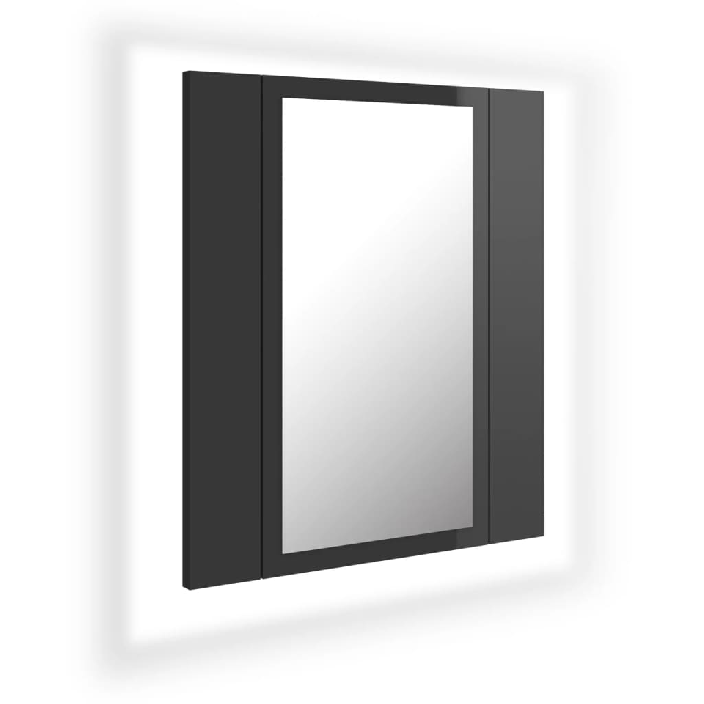8720286221402_a_en_hd_1 vidaXL LED Bathroom Mirror Cabinet High Gloss Grey 40x12x45 cm Acrylic - Image 2