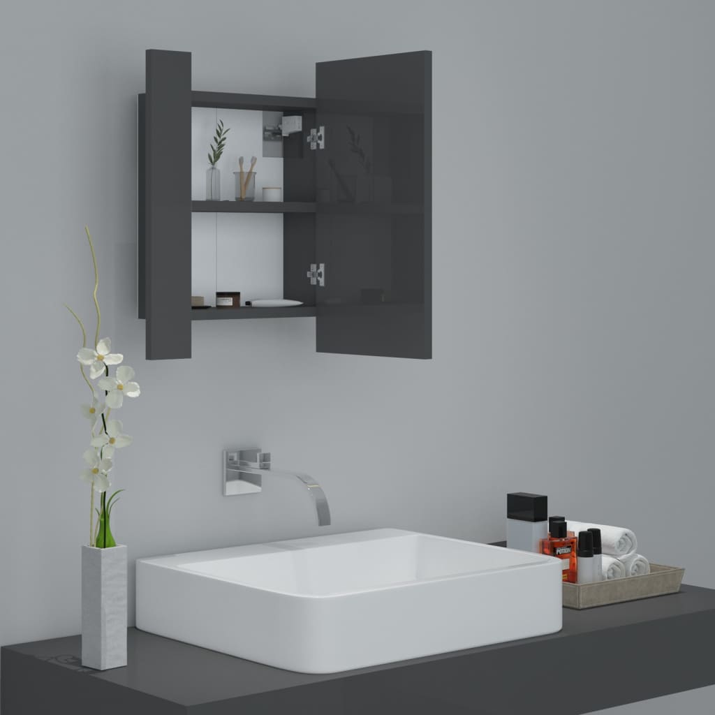8720286221402_g_en_hd_4 vidaXL LED Bathroom Mirror Cabinet High Gloss Grey 40x12x45 cm Acrylic - Image 6