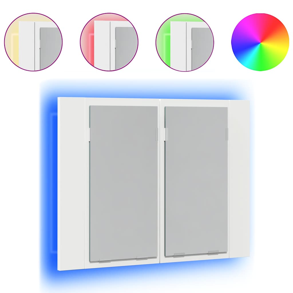 8720286221419_a_en_hd_1 vidaXL LED Bathroom Mirror Cabinet White 60x12x45 cm Acrylic - Image 2