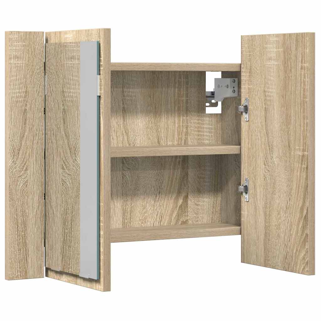 8720286221440_g_en_hd_9 vidaXL LED Bathroom Mirror Cabinet Sonoma Oak 60x12x45 cm Acrylic - Image 11