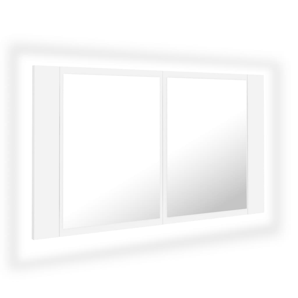 8720286221495_a_en_hd_1 vidaXL LED Bathroom Mirror Cabinet White 80x12x45 cm Acrylic - Image 2