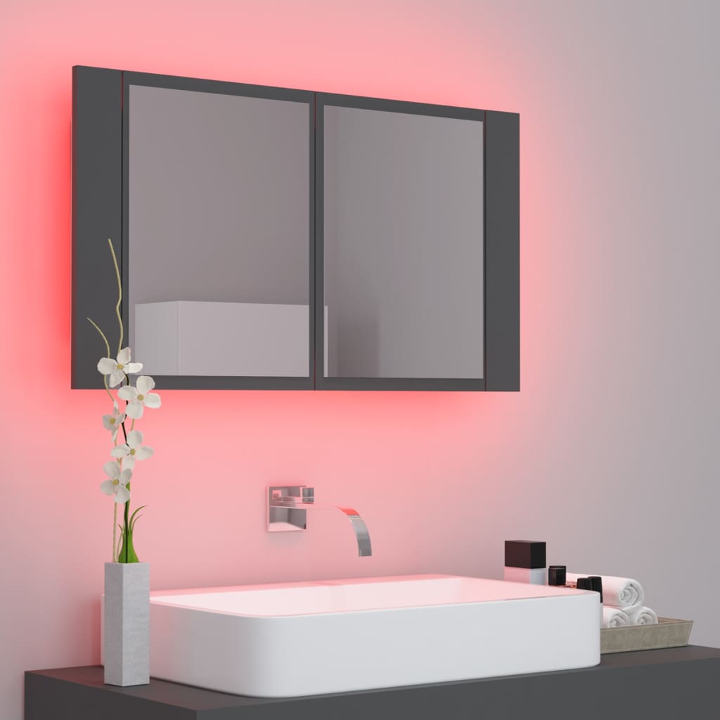 8720286221518_g_en_hd_2 vidaXL LED Bathroom Mirror Cabinet Grey 80x12x45 cm Acrylic - Image 4