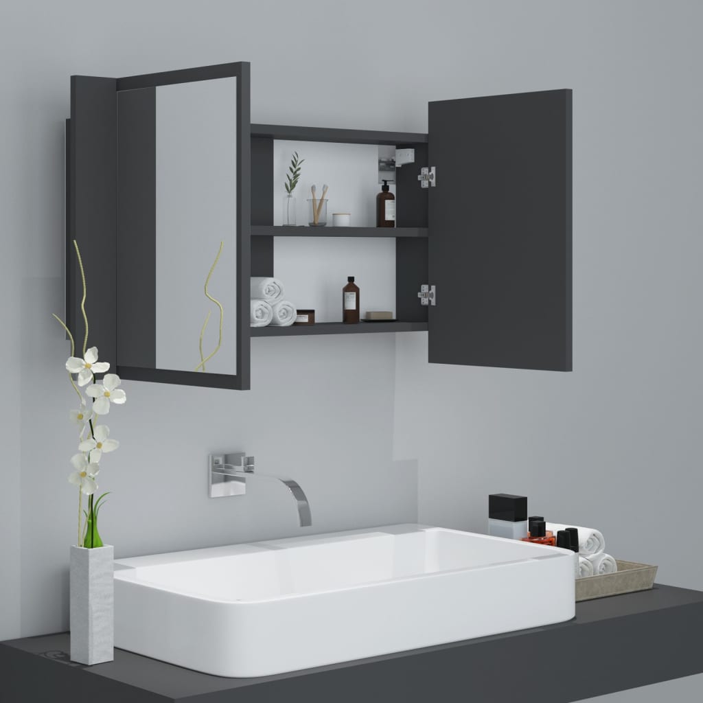 8720286221518_g_en_hd_4 vidaXL LED Bathroom Mirror Cabinet Grey 80x12x45 cm Acrylic - Image 6