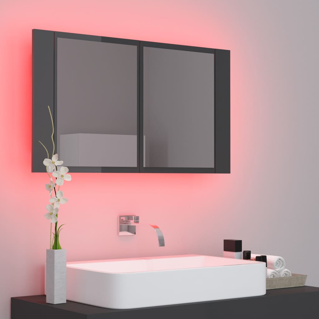 8720286221563_g_en_hd_2 vidaXL LED Bathroom Mirror Cabinet High Gloss Grey 80x12x45 cm Acrylic - Image 4