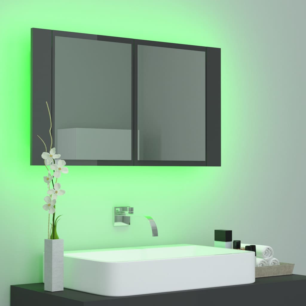 8720286221563_g_en_hd_3 vidaXL LED Bathroom Mirror Cabinet High Gloss Grey 80x12x45 cm Acrylic - Image 5