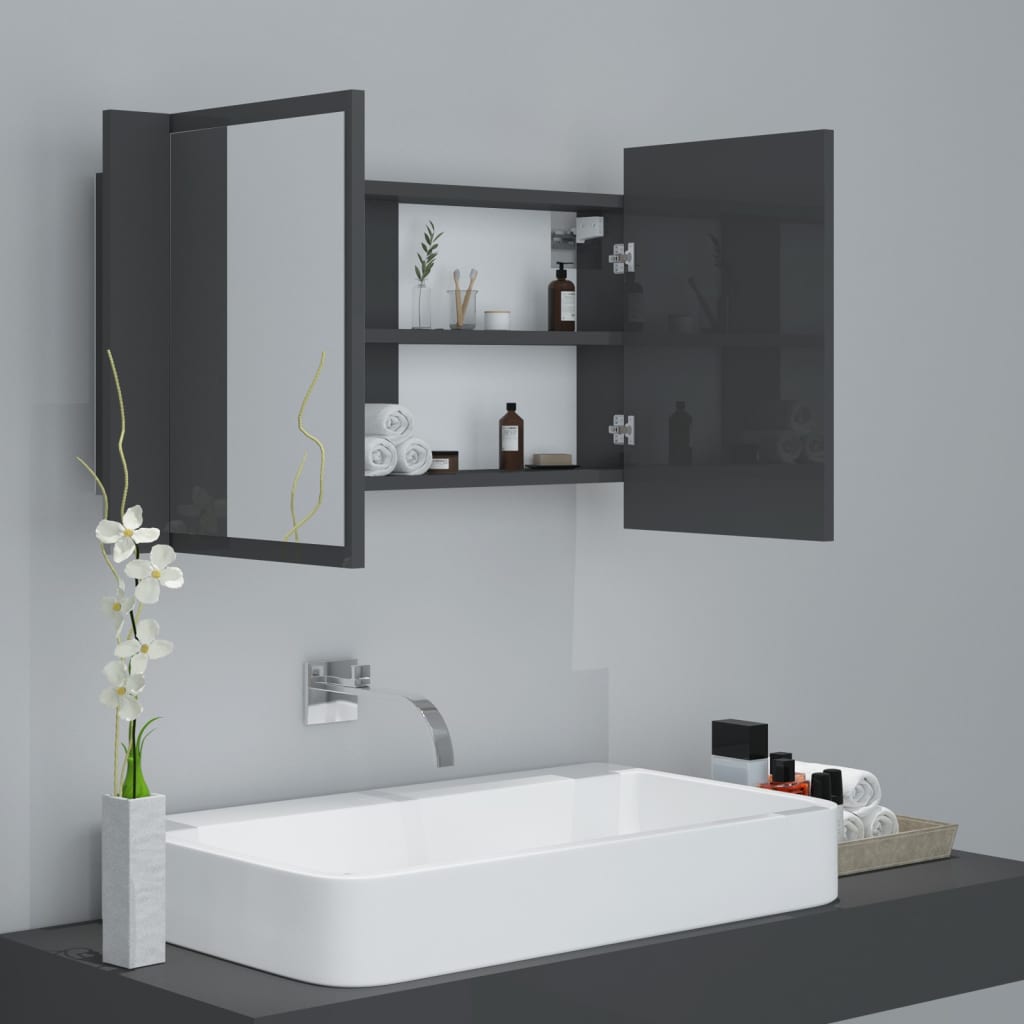 8720286221563_g_en_hd_4 vidaXL LED Bathroom Mirror Cabinet High Gloss Grey 80x12x45 cm Acrylic - Image 6