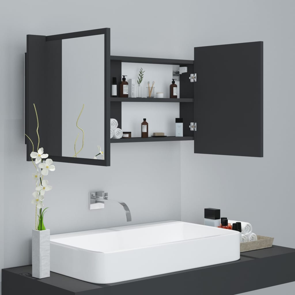 8720286221594_g_en_hd_4 vidaXL LED Bathroom Mirror Cabinet Grey 90x12x45 cm Acrylic - Image 6