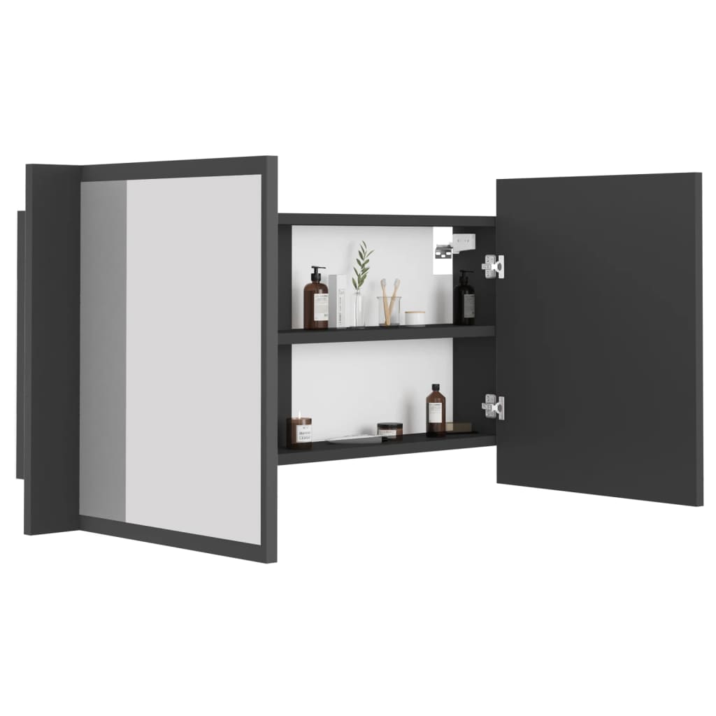 8720286221594_g_en_hd_5 vidaXL LED Bathroom Mirror Cabinet Grey 90x12x45 cm Acrylic - Image 7