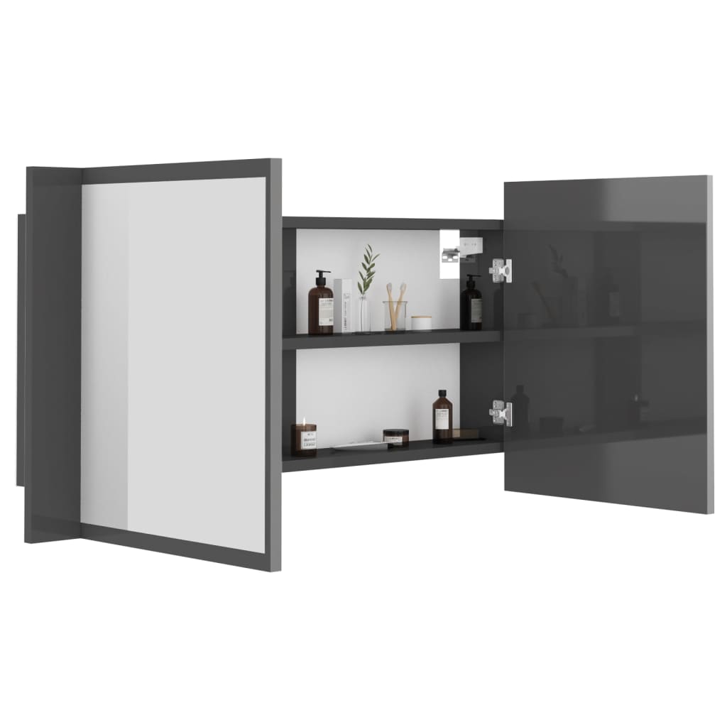 8720286221648_g_en_hd_5 vidaXL LED Bathroom Mirror Cabinet High Gloss Grey 90x12x45 cm Acrylic - Image 7