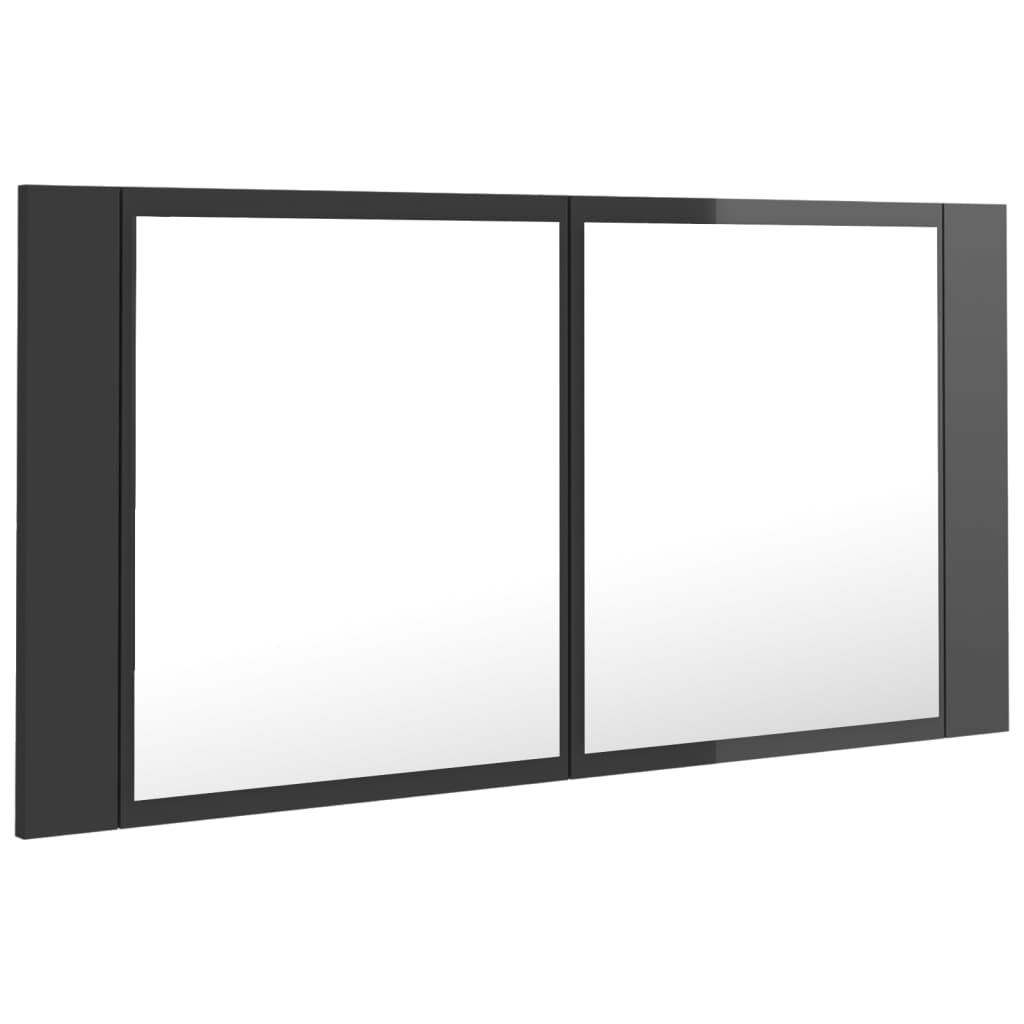 8720286221648_g_en_hd_6 vidaXL LED Bathroom Mirror Cabinet High Gloss Grey 90x12x45 cm Acrylic - Image 8
