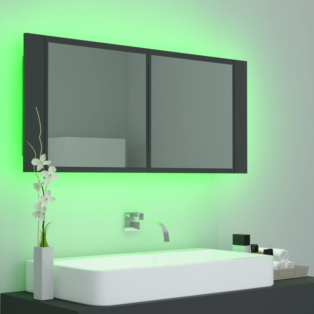 8720286221679_g_en_hd_8 vidaXL LED Bathroom Mirror Cabinet Grey 100x12x45 cm Acrylic - Image 10