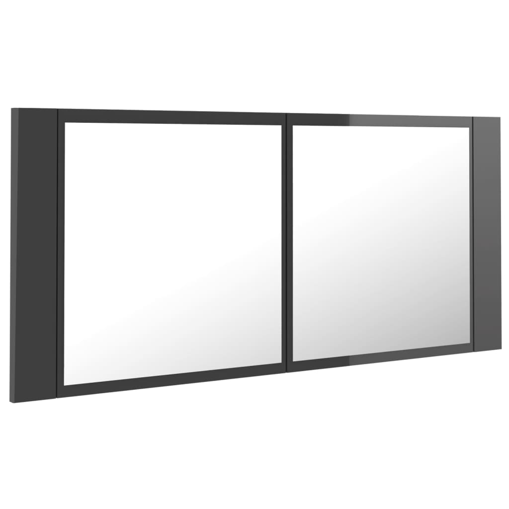 8720286221723_g_en_hd_1 vidaXL LED Bathroom Mirror Cabinet High Gloss Grey 100x12x45 cm Acrylic - Image 3
