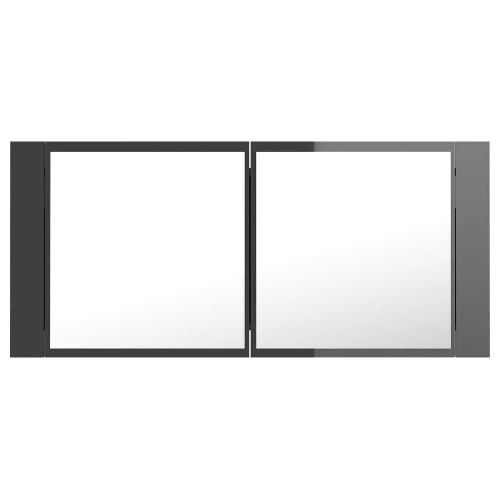 8720286221723_g_en_hd_2 vidaXL LED Bathroom Mirror Cabinet High Gloss Grey 100x12x45 cm Acrylic - Image 4