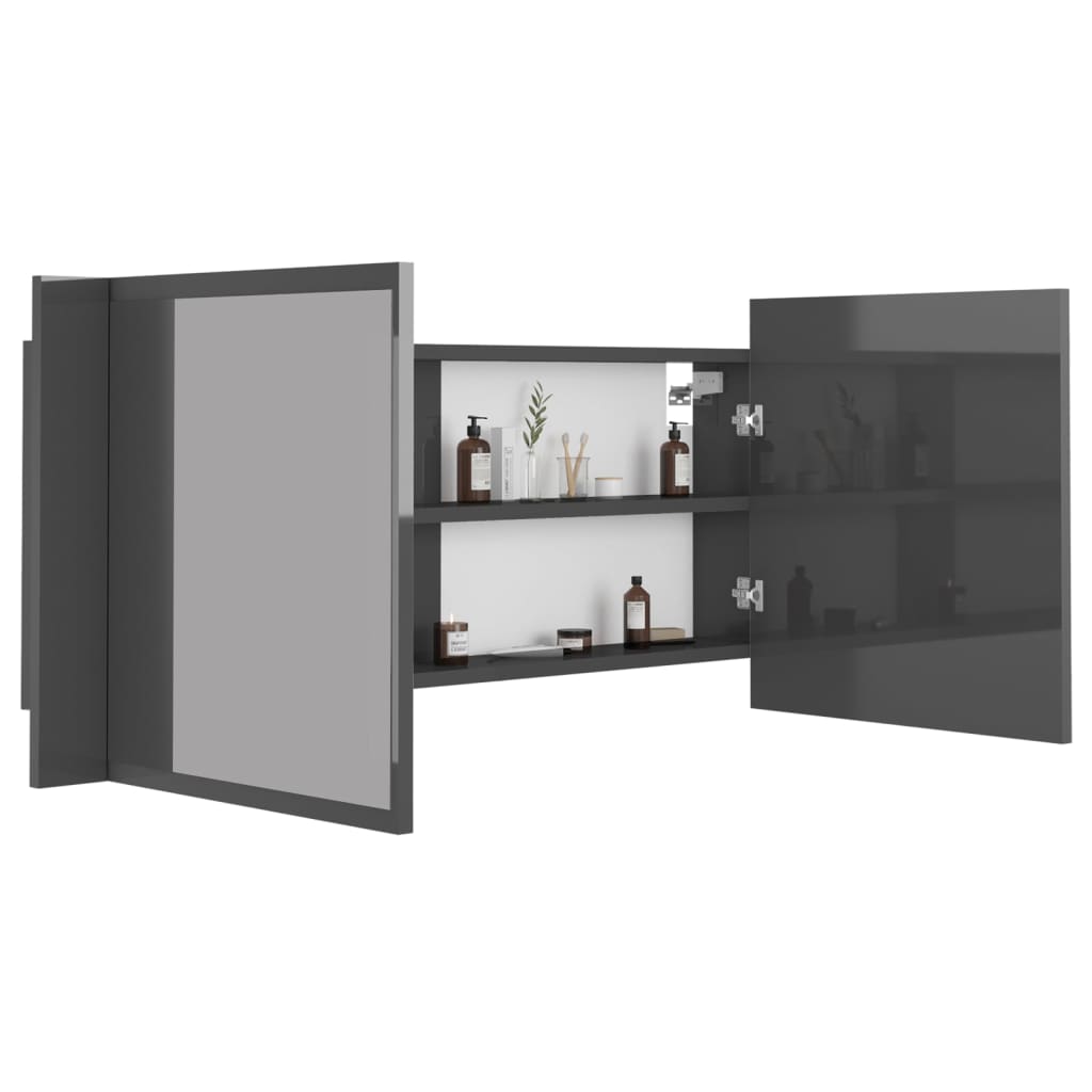 8720286221723_g_en_hd_4 vidaXL LED Bathroom Mirror Cabinet High Gloss Grey 100x12x45 cm Acrylic - Image 6