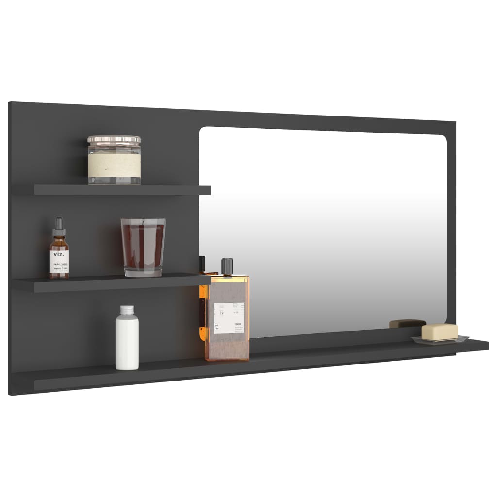 8720286222027_g_en_hd_1 vidaXL Bathroom Mirror Grey 90x10.5x45 cm Engineered Wood - Image 3