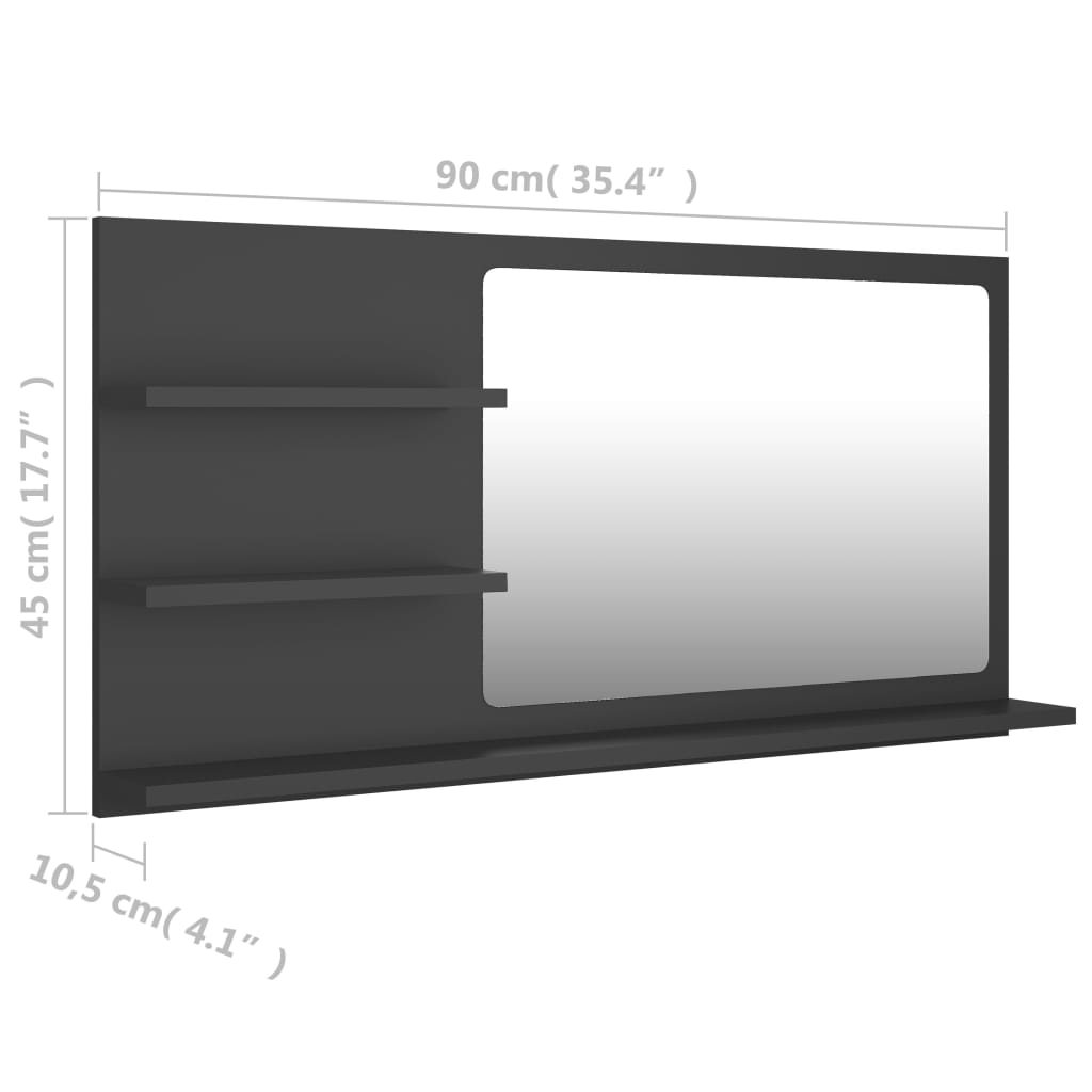 8720286222027_g_en_hd_5 vidaXL Bathroom Mirror Grey 90x10.5x45 cm Engineered Wood - Image 7