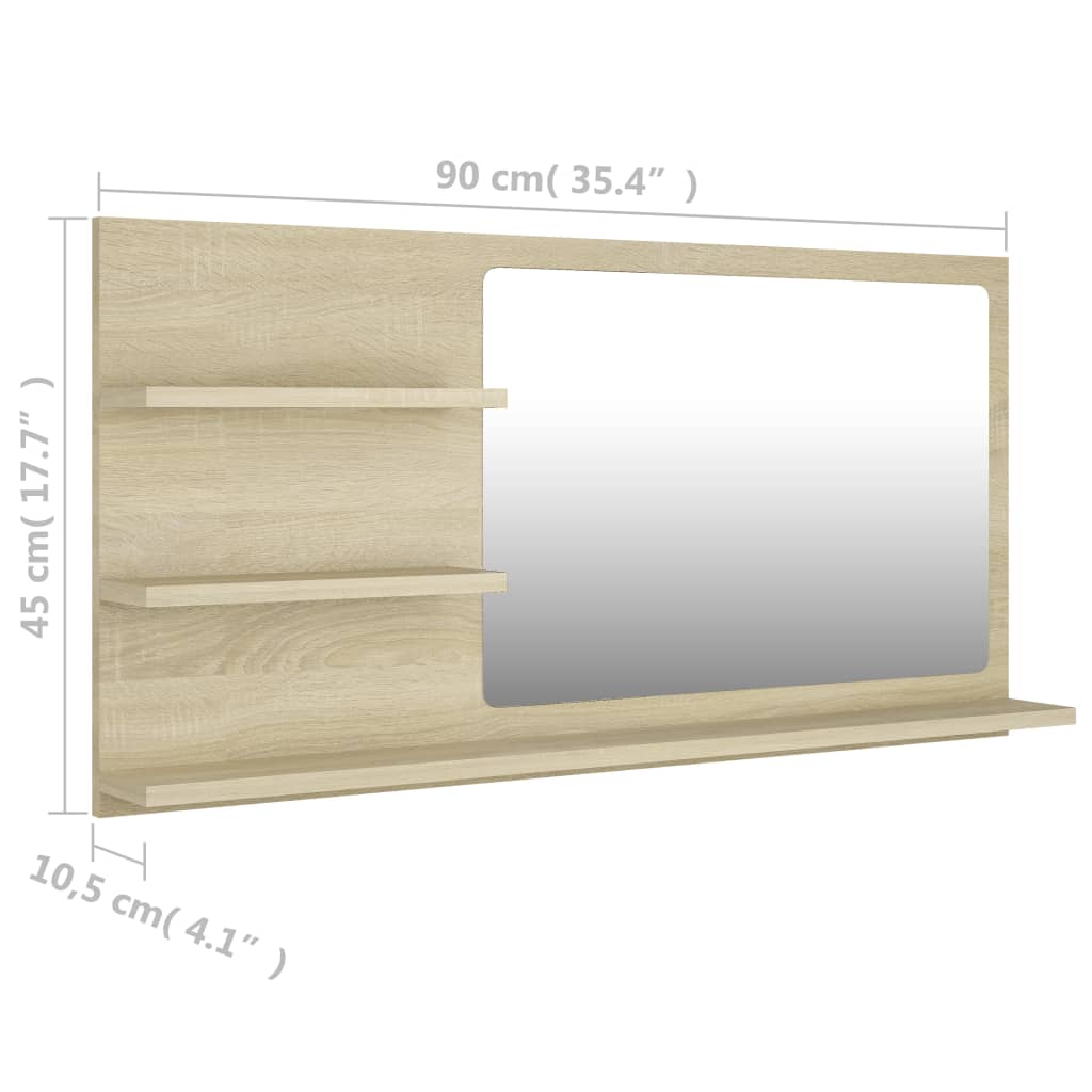 8720286222034_g_en_hd_5 vidaXL Bathroom Mirror Sonoma Oak 90x10.5x45 cm Engineered Wood - Image 7