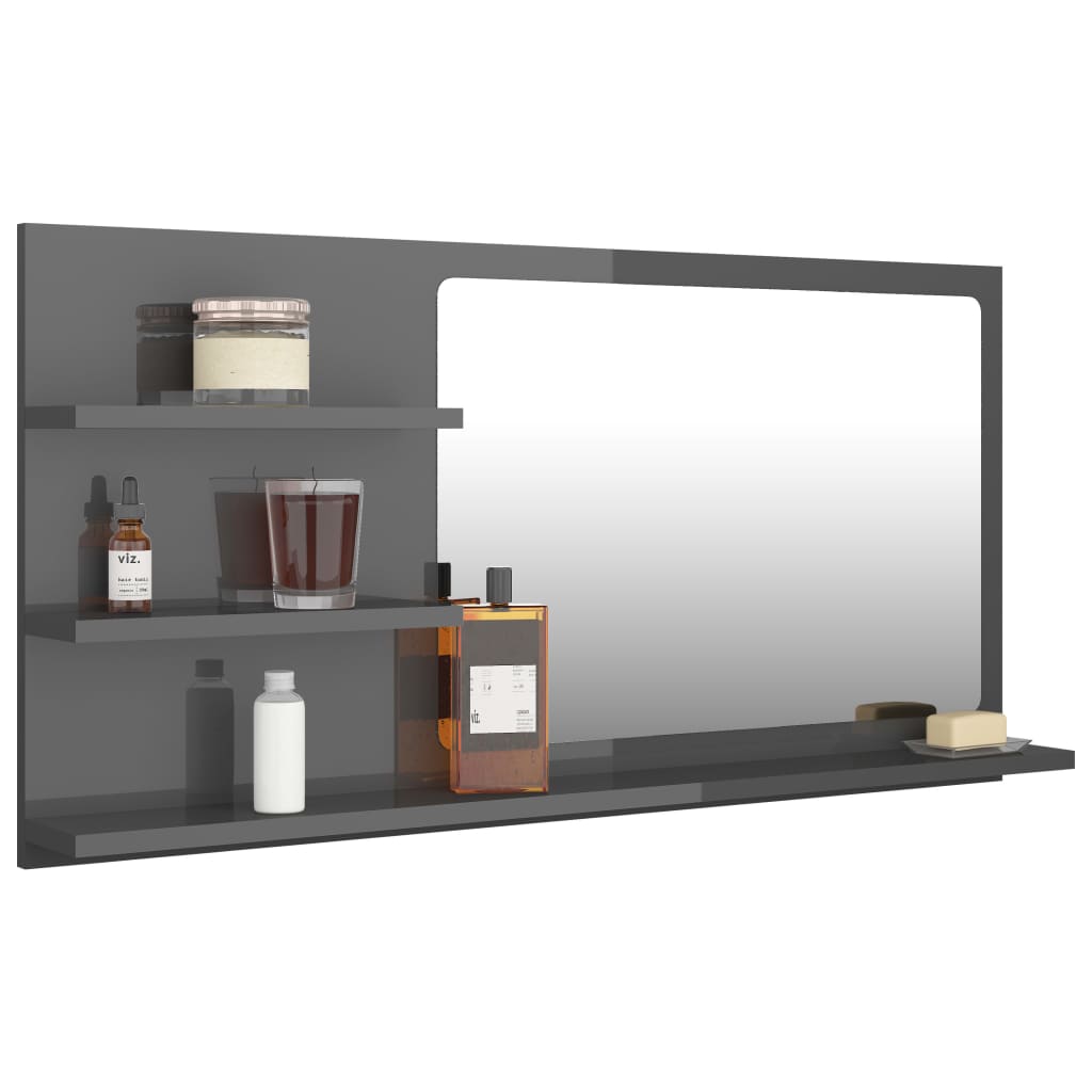 8720286222089_g_en_hd_1 vidaXL Bathroom Mirror High Gloss Grey 90x10.5x45 cm Engineered Wood - Image 3