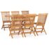 vidaXL 7 Piece Folding Outdoor Dining Set Solid Wood Teak