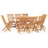 vidaXL 9 Piece Folding Outdoor Dining Set Solid Wood Teak