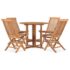vidaXL 5 Piece Folding Outdoor Dining Set Solid Teak Wood - Image 2