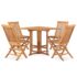 vidaXL 5 Piece Folding Outdoor Dining Set Solid Teak Wood - Image 2
