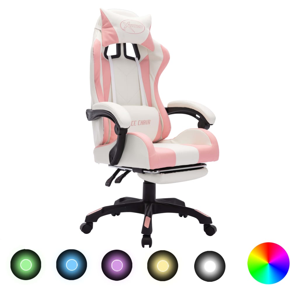 8720286224793_a_en_hd_1 vidaXL Racing Chair with RGB LED Lights Pink and White Faux Leather - Image 1