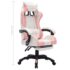 vidaXL Racing Chair with RGB LED Lights Pink and White Faux Leather - Image 11